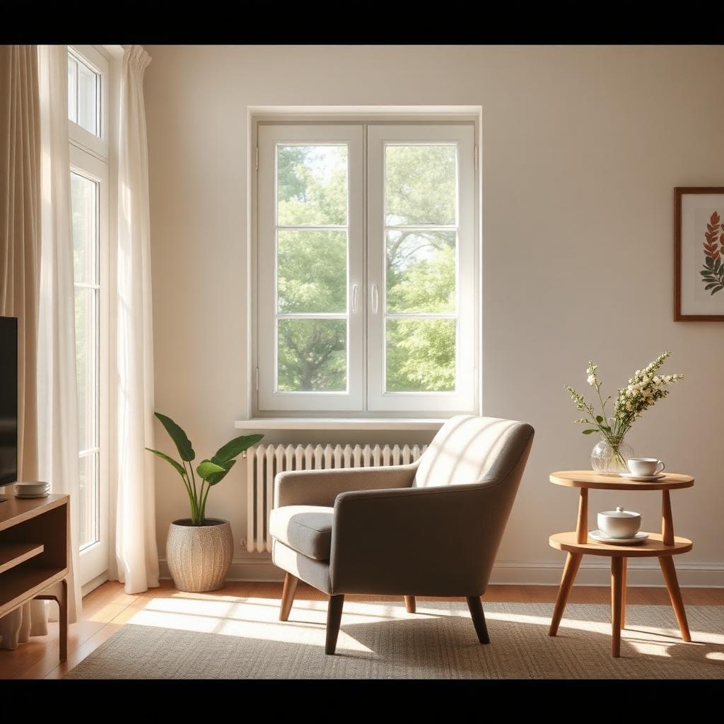 Calm tidy living room after a gentle reset